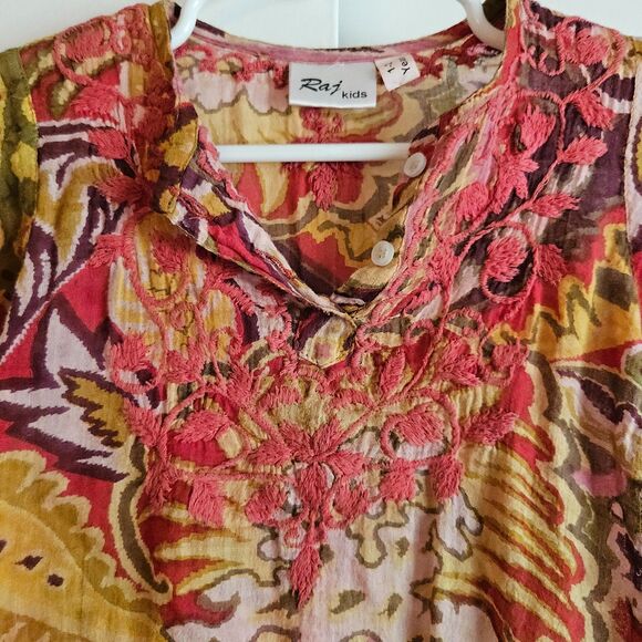 Raj Kids Adorable Bohemian Ethnic Inspired Colorful Tunic - Size 1-2 Years - Picture 2 of 13